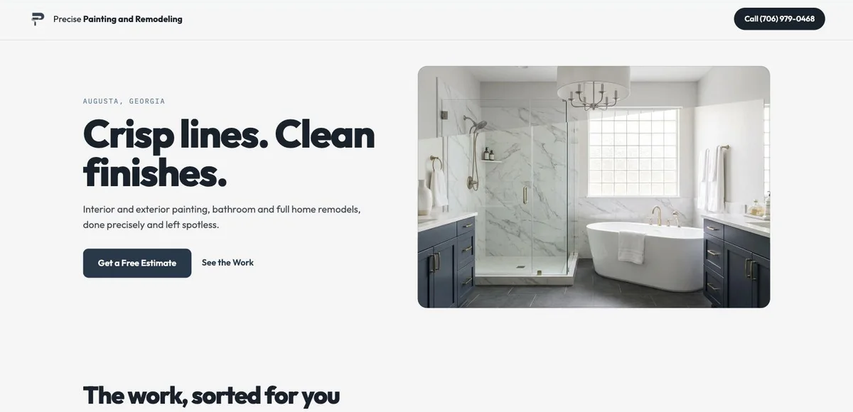 Precise Painting and Remodeling website